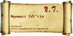 Nyemecz Tíria névjegykártya
